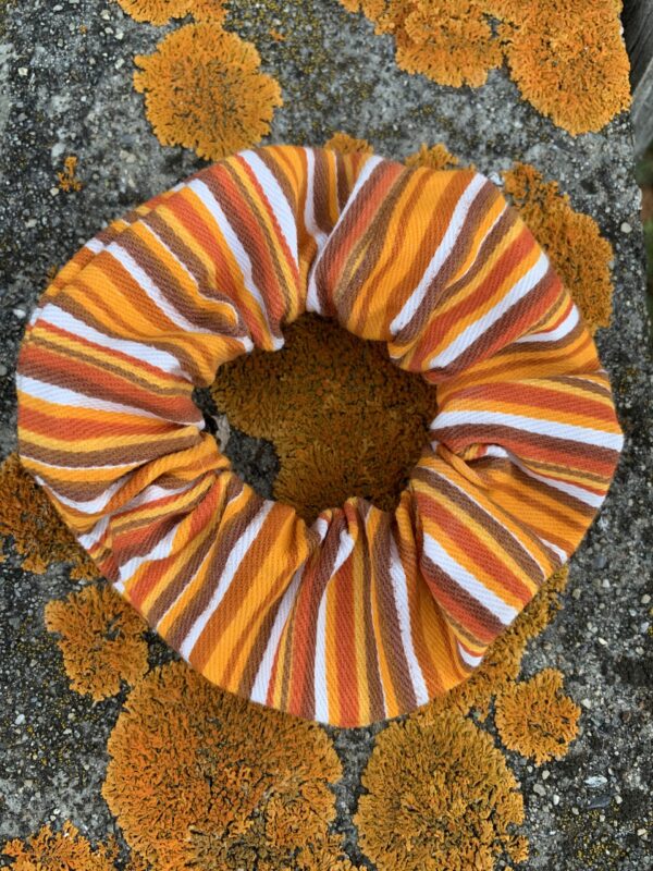 Scrunchie orange gestreift